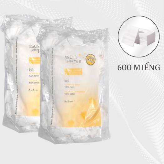 Bông tẩy trang Tetra Le Soin à L'etat Pur coton 5x5cm, 600 miếng Bông tẩy trang Tetra Le Soin à L'etat Pur coton 5x5cm, 600 miếng