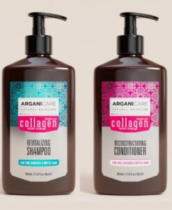 Cặp gội xả ARGANICARE Collagen phục hồi tóc hư tổn, làm phồng tóc, 2x400ml