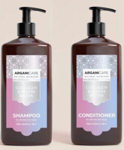 Cặp gội xả ARGANICARE Collagene, Keratine & Biotine phục hồi tóc hư tổn, 2x750ml