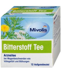 Trà thảo dược Mivolis Bitterstoff Tee hỗ trợ dạ dày, đường ruột, 12 gói