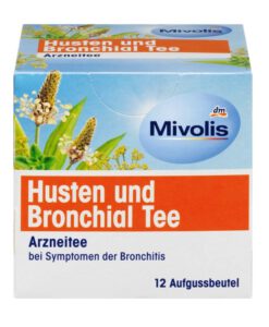 Trà thảo dược Mivolis Husten & Bronchial Tee hỗ trợ giảm ho, viêm phế quản, 12 gói