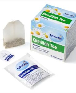 Trà thảo dược Mivolis Kamillen Tee giảm viêm họng, hỗ trợ tiêu hóa, 12 gói