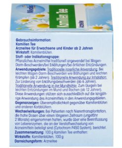 Trà thảo dược Mivolis Kamillen Tee giảm viêm họng, hỗ trợ tiêu hóa, 12 gói