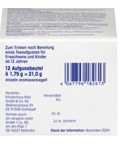 Trà thảo dược Mivolis Magen & Darm Tee hỗ trợ tiêu hóa, 12 gói