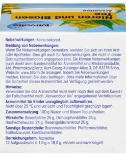 Trà thảo dược Mivolis Nieren & Blasen Tee bổ thận, bàng quang, 12 gói