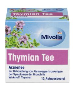 Trà thảo dược Mivolis Thymian hỗ trợ viêm phế quản, viêm đường hô hấp, 12 gói