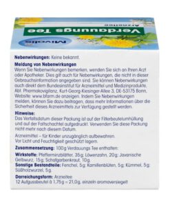 Trà thảo dược Mivolis Verdauungs Tee hỗ trợ tiêu hóa, 12 gói