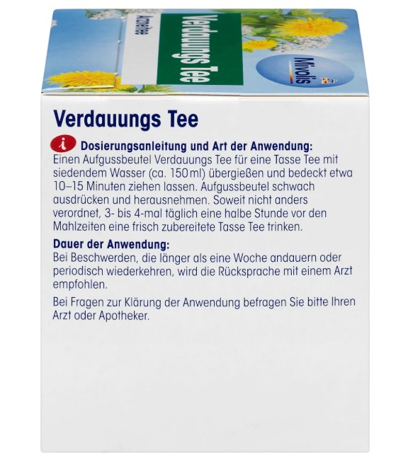 Trà thảo dược Mivolis Verdauungs Tee hỗ trợ tiêu hóa, 12 gói Trà thảo dược Mivolis Verdauungs Tee hỗ trợ tiêu hóa, 12 gói