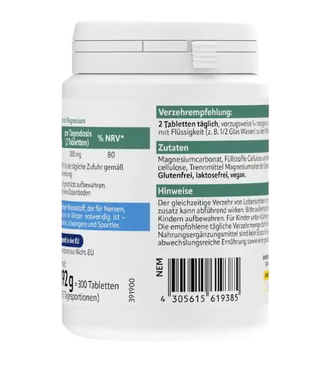 Viên uống bổ sung magie altapharma Magnesium, 300 viên Viên uống bổ sung magie altapharma Magnesium, 300 viên