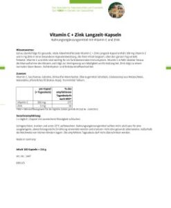 Viên uống Sanct Bernhard Vitamin C + Zink bổ sung vitamin C và kẽm, tăng đề kháng, 180 viên