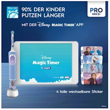 Bàn chải điện trẻ em Oral-B Vitality PRO Kinder Frozen cho bé gái, 1 chiếc Bàn chải điện trẻ em Oral-B Vitality PRO Kinder Frozen cho bé gái, 1 chiếc