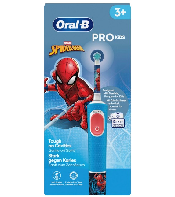 Bàn chải điện trẻ em Oral-B Vitality PRO Kinder Spiderman cho bé trai, 1 chiếc Bàn chải điện trẻ em Oral-B Vitality PRO Kinder Spiderman cho bé trai, 1 chiếc