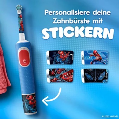 Bàn chải điện trẻ em Oral-B Vitality PRO Kinder Spiderman cho bé trai, 1 chiếc Bàn chải điện trẻ em Oral-B Vitality PRO Kinder Spiderman cho bé trai, 1 chiếc