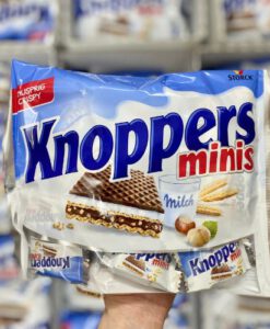 Bánh xốp Knoppers Minis Milch nhân socola tươi và hạt phỉ, 200g