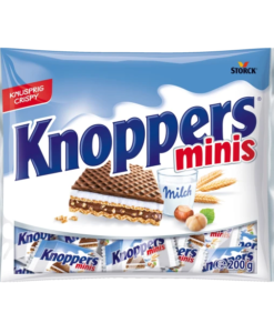 Bánh xốp Knoppers Minis Milch nhân socola tươi và hạt phỉ, 200g
