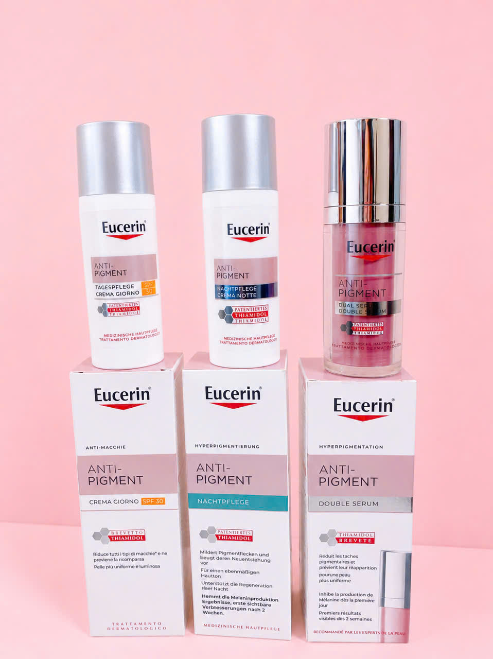 Bộ kem dưỡng da Eucerin Anti-Pigment ngày đêm, mờ thâm nám, sáng mịn da, 2x50ml