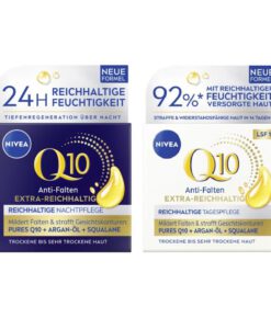 Bộ kem dưỡng da Nivea Q10 Anti-Falten Extra Reichhaltige ngày đêm cho da rất khô, 2x50ml