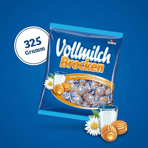 Kẹo caramen nhân kem sữa Vollmilch Brocken, 325g Kẹo caramen nhân kem sữa Vollmilch Brocken, 325g