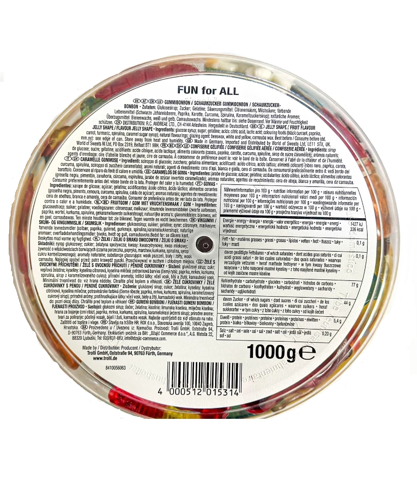 Kẹo dẻo Trolli Fun For All, 1kg Kẹo dẻo Trolli Fun For All, 1kg