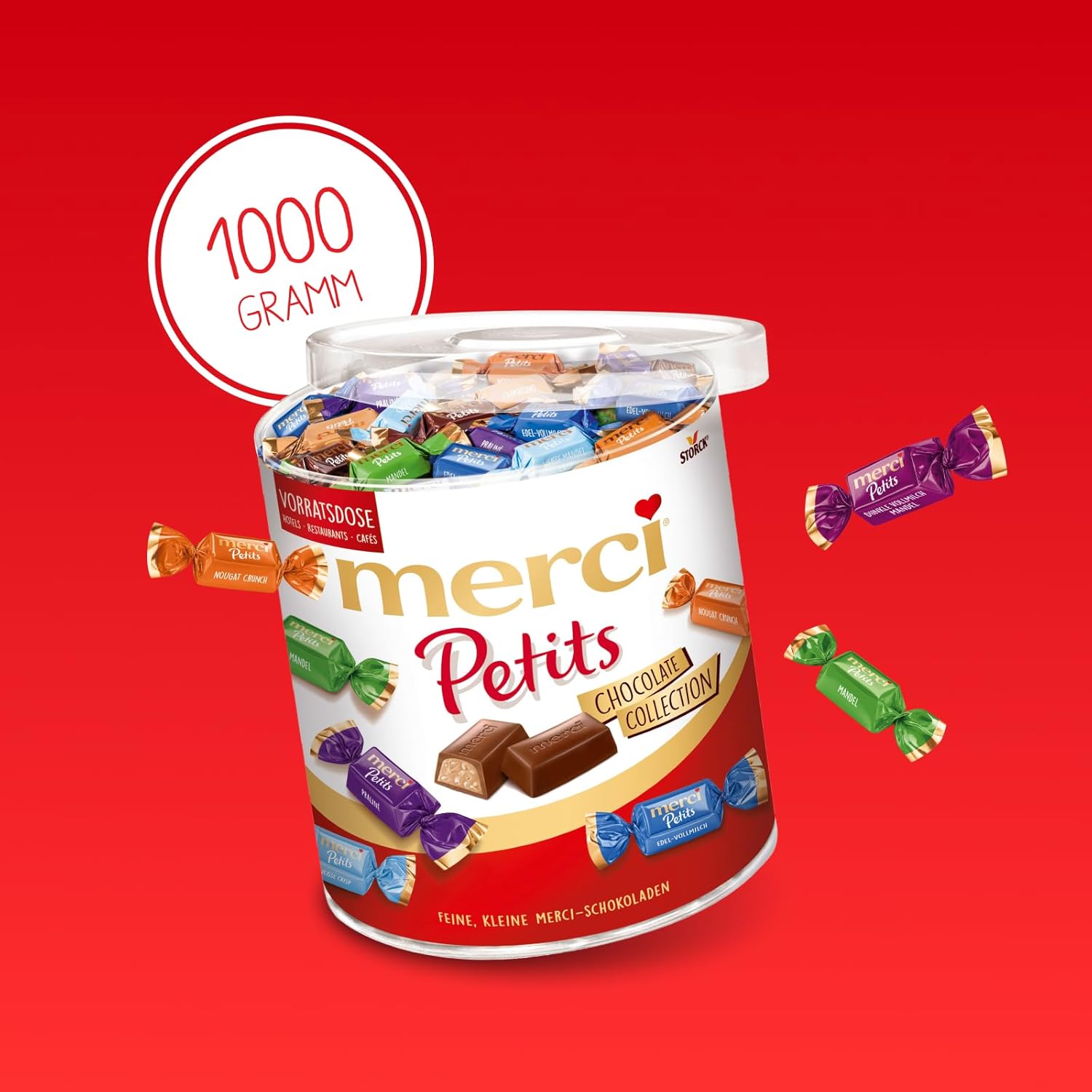 Kẹo socola Merci Petits Chocolate Collections socola tổng hợp, 1000g Kẹo socola Merci Petits Chocolate Collections socola tổng hợp, 1000g