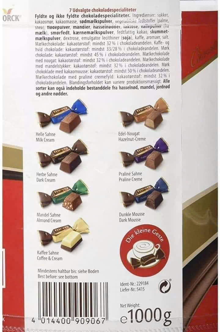 Kẹo socola Merci Petits Chocolate Collections socola tổng hợp, 1000g Kẹo socola Merci Petits Chocolate Collections socola tổng hợp, 1000g