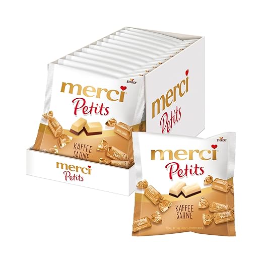 Kẹo socola Merci Petits Kaffee Sahne kem cà phê, 125g Kẹo socola Merci Petits Kaffee Sahne kem cà phê, 125g