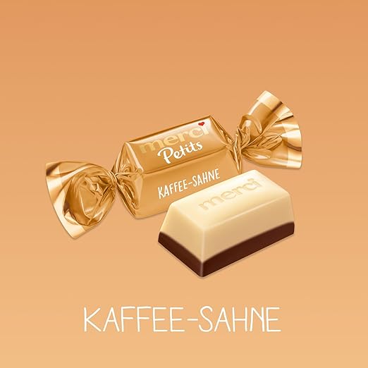 Kẹo socola Merci Petits Kaffee Sahne kem cà phê, 125g Kẹo socola Merci Petits Kaffee Sahne kem cà phê, 125g