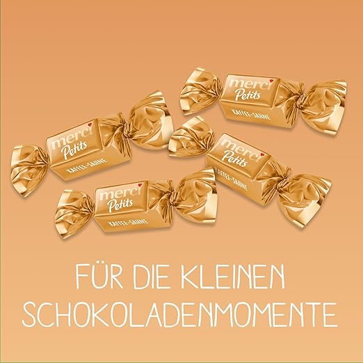 Kẹo socola Merci Petits Kaffee Sahne kem cà phê, 125g Kẹo socola Merci Petits Kaffee Sahne kem cà phê, 125g