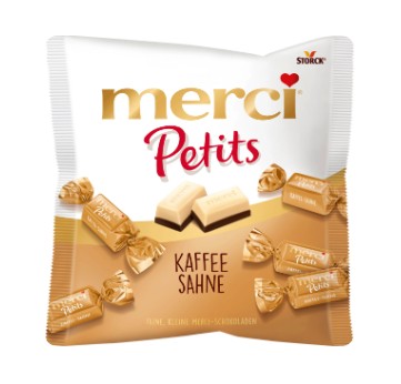 Kẹo socola Merci Petits Kaffee Sahne kem cà phê, 125g Kẹo socola Merci Petits Kaffee Sahne kem cà phê, 125g