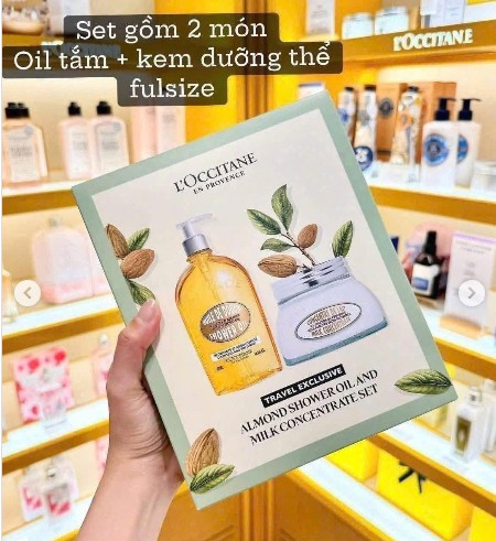 SET dầu tắm hạnh nhân và kem dưỡng thể L'Occitane Almond Shower Oil & Milk Concentrate, 1 set SET dầu tắm hạnh nhân và kem dưỡng thể L'Occitane Almond Shower Oil & Milk Concentrate, 1 set