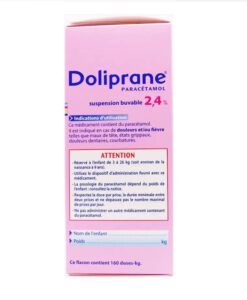 Siro hạ sốt Doliprane Paracetamol 2,4% cho bé từ sơ sinh đến 9 tuổi, 100ml