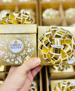 Socola Ferrero Rocher hộp vuông nơ vàng, 225g