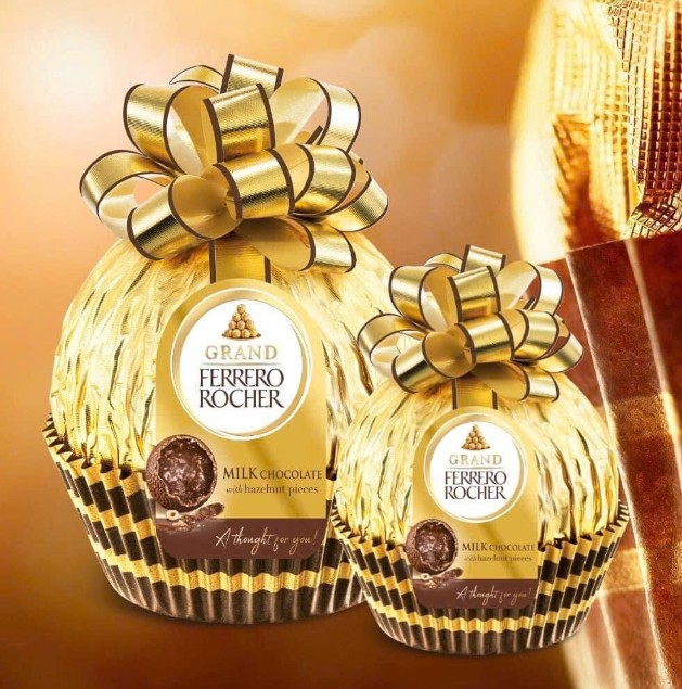 Socola Ferrero Rocher Milch Schocolade cầu nơ vàng, 125g Socola Ferrero Rocher Milch Schocolade cầu nơ vàng, 125g