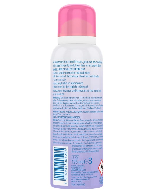 Xịt thơm vùng kín Vionell Intimdeo Geruchsblock, 125 ml Xịt thơm vùng kín Vionell Intimdeo Geruchsblock, 125 ml