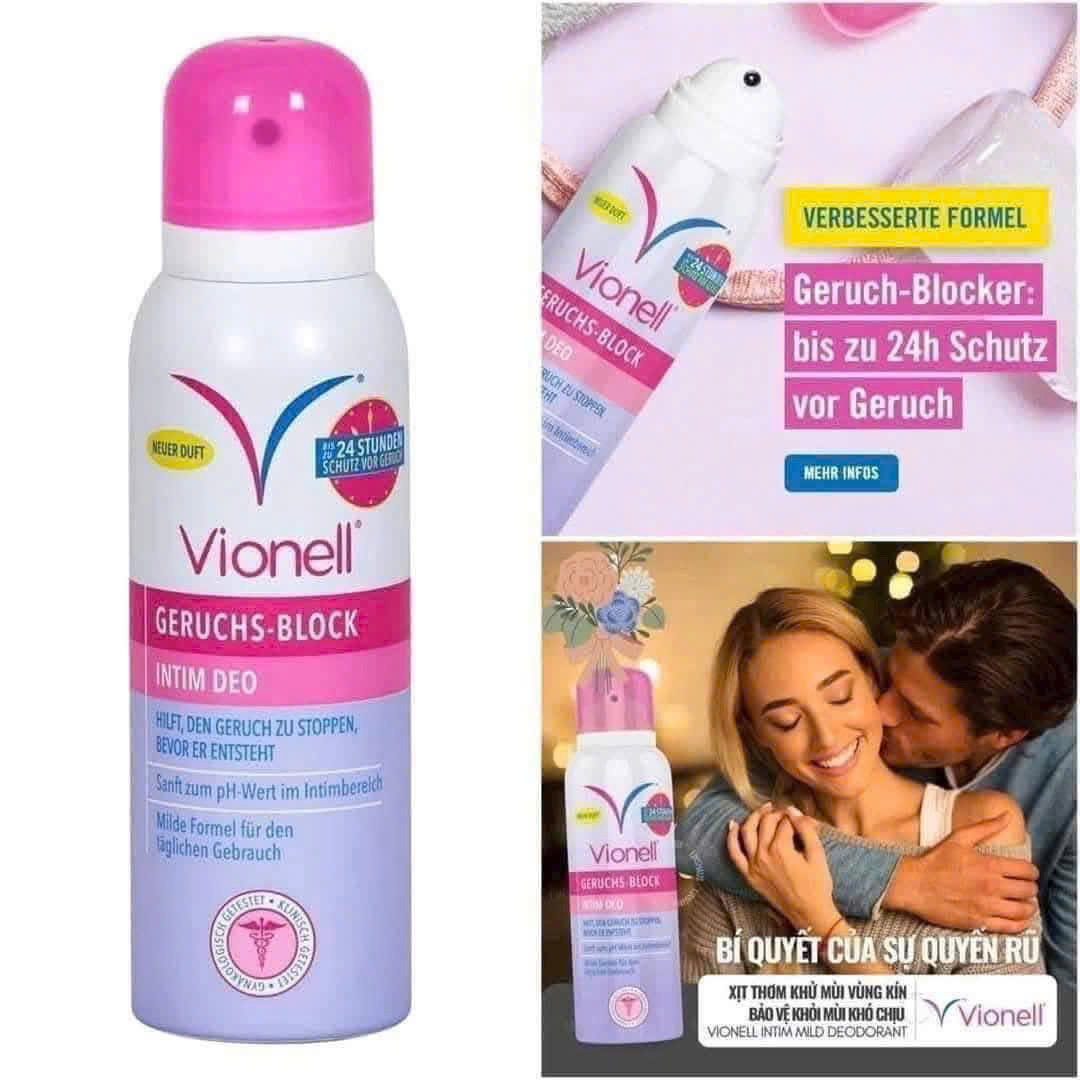 Xịt thơm vùng kín Vionell Intimdeo Geruchsblock, 125 ml Xịt thơm vùng kín Vionell Intimdeo Geruchsblock, 125 ml
