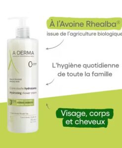 Sữa tắm ADERMA Gel douche Hydra Protecteur dưỡng ẩm, giảm mụn, 750ml