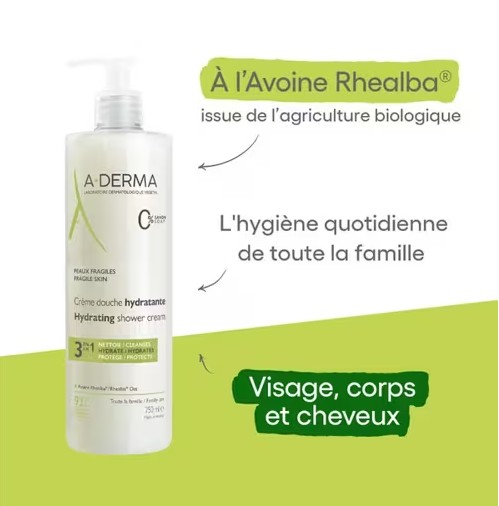 Sữa tắm ADERMA Gel douche Hydra Protecteur dưỡng ẩm, giảm mụn, 750ml Sữa tắm ADERMA Gel douche Hydra Protecteur dưỡng ẩm, giảm mụn, 750ml