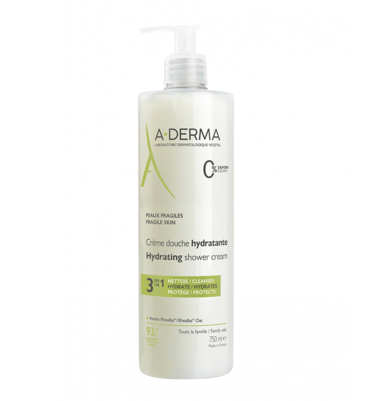 Sữa tắm ADERMA Gel douche Hydra Protecteur dưỡng ẩm, giảm mụn, 750ml