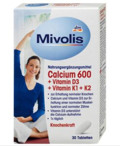 Viên uống Mivolis Calcium 600 + Vitamin D3 + K1 + K2, 30 viên
