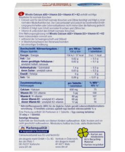 Viên uống Mivolis Calcium 600 + Vitamin D3 + K1 + K2, 30 viên