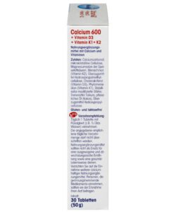 Viên uống Mivolis Calcium 600 + Vitamin D3 + K1 + K2, 30 viên