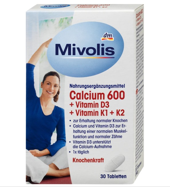 Viên uống Mivolis Calcium 600 + Vitamin D3 + K1 + K2, 30 viên Viên uống Mivolis Calcium 600 + Vitamin D3 + K1 + K2, 30 viên