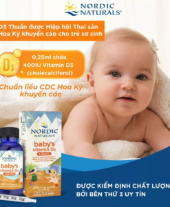 Vitamin D3 thuần tinh khiết Nordic Naturals Baby's Vitamin D3 cho trẻ từ 0-12 tháng, 22,5ml
