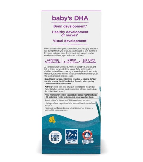 DHA tinh khiết Nordic Naturals Baby's DHA bổ sung DHA cho trẻ sơ sinh, 60ml DHA tinh khiết Nordic Naturals Baby's DHA bổ sung DHA cho trẻ sơ sinh, 60ml