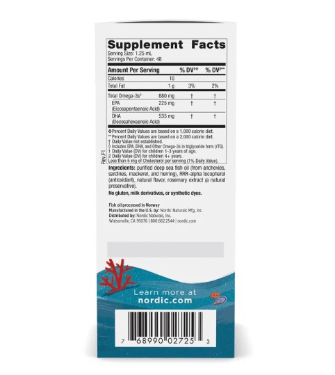 Nordic Naturals Children's DHA Extra bổ sung DHA cho trẻ em, 60ml Nordic Naturals Children's DHA Extra bổ sung DHA cho trẻ em, 60ml