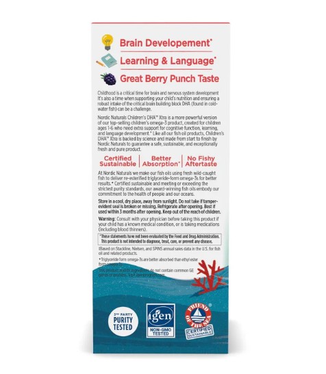 Nordic Naturals Children's DHA Extra bổ sung DHA cho trẻ em, 60ml Nordic Naturals Children's DHA Extra bổ sung DHA cho trẻ em, 60ml