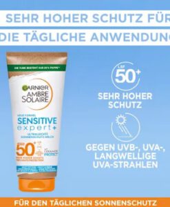 Kem chống nắng Garnier Ambre Solaire Sensitive Expert+ Sonnenmilch LFS 50+, 175ml
