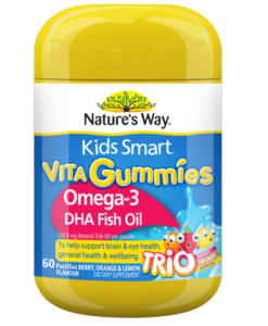 Kẹo dẻo Nature's Way Kids Smart Vita Gummies Omega-3 DHA Fish Oil cho trẻ em từ 2 tuổi, 60 viên