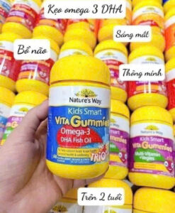 Kẹo dẻo Nature's Way Kids Smart Vita Gummies Omega-3 DHA Fish Oil cho trẻ em từ 2 tuổi, 60 viên