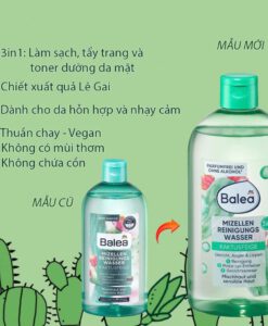 Nước tẩy trang Balea Mizellen Reinigungs Wasser 3in1 Kaktusfeige, 400ml